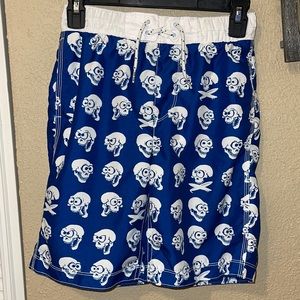 Gap Boys Lined Skull Print Pocketed Swim Trunks Size Large